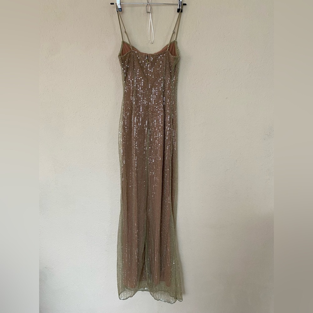 LIMITED EDITION House‎ of CB 'Alondra' Cafe Au Lait Beaded Maxi Dress NWOT sz XS - Picture 5 of 15
